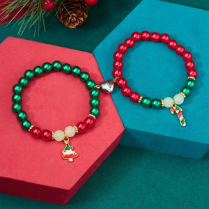 Romantic Heart Magnetic Couple Bracelet Christmas Tree Pendant Jewelry Gift
