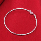 Noble Nice Charm Snake Chain Silver Bracelets for Women Men