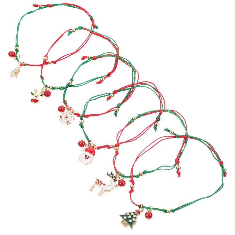 6 Pcs Christmas Bracelet Wristbands Friendship Jewelry