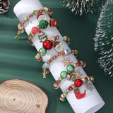 Xmas Candy Beaded Bracelet Snowflake Elk Xmas Tree Pendant