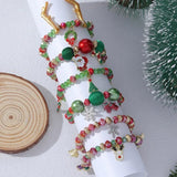 Xmas Candy Beaded Bracelet Snowflake Elk Xmas Tree Pendant