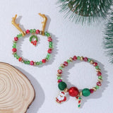 Xmas Candy Beaded Bracelet Snowflake Elk Xmas Tree Pendant