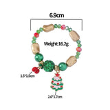 Xmas Candy Beaded Bracelet Snowflake Elk Xmas Tree Pendant