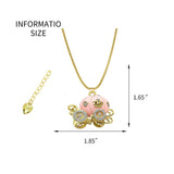 Pumpkin Car Necklace Pendant for Women Man Multicolor Enamel Crystal Rhinestone