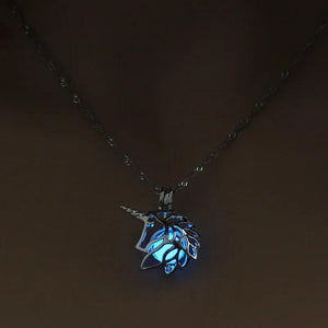 Unicorn Pendant Necklace Glow In The Dark Animal Jewelry Gift