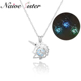 Unicorn Pendant Necklace Glow In The Dark Animal Jewelry Gift