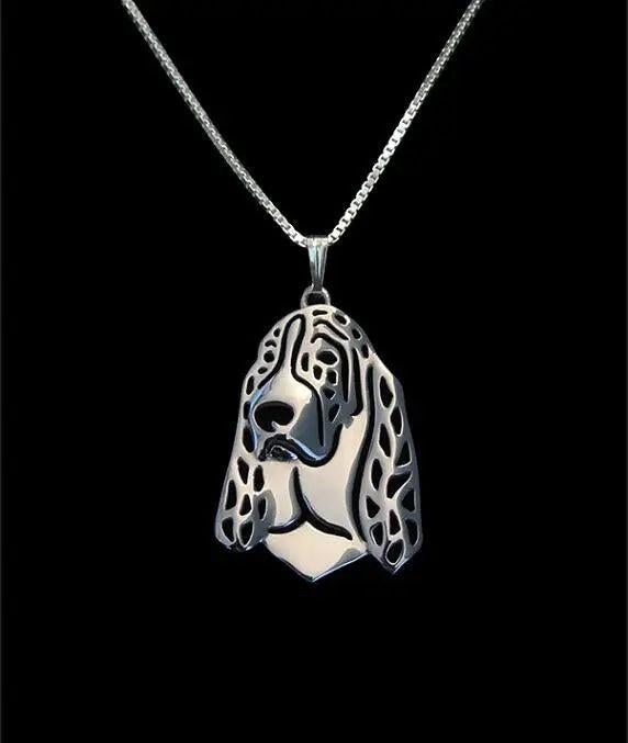 Basset Hound Necklace Silver Plated