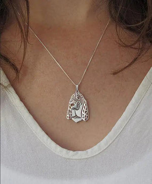 Basset Hound Necklace Silver Plated