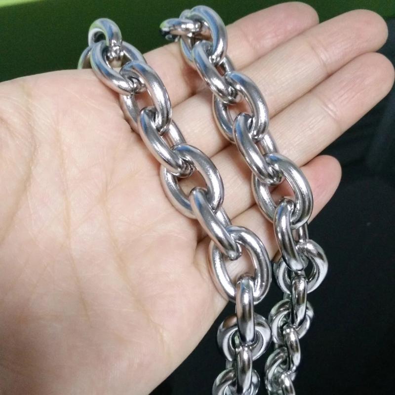 8/11/13/15mm Stainless Steel Big O Link Chain Necklace