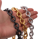8/11/13/15mm Stainless Steel Big O Link Chain Necklace
