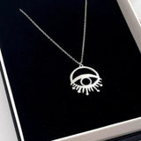 Vintage Evil Eye Pendant Necklace Stainless Steel Amulet Chain Necklaces