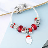 Christmas Snowman Bracelet With Snake Chain - Holiday Jewelry Gift