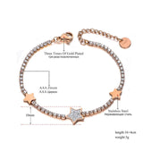Rhinestone Star Charm Bracelet Stainless Steel CZ Chain for Christmas