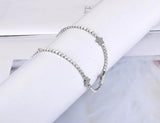 Rhinestone Star Charm Bracelet Stainless Steel CZ Chain for Christmas