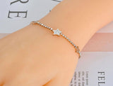Rhinestone Star Charm Bracelet Stainless Steel CZ Chain for Christmas