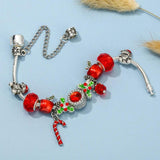 Christmas Pendant Bracelet with Tree Beads Charm - Christmas Jewelry Gift