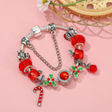 Christmas Pendant Bracelet with Tree Beads Charm - Christmas Jewelry Gift