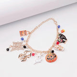 Halloween Bracelet Women Pumpkin Spider Ghost Charm Bracelets