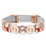 Snowman Slide Charm Beads for Stainless Steel Bracelet