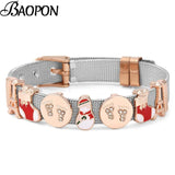 Snowman Slide Charm Beads for Stainless Steel Bracelet