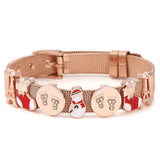 Snowman Slide Charm Beads for Stainless Steel Bracelet