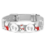 Snowman Slide Charm Beads for Stainless Steel Bracelet