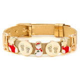 Snowman Slide Charm Beads for Stainless Steel Bracelet