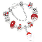 Santa Claus Snowman Beads Bracelet Christmas Jewelry Gift