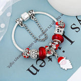 Santa Claus Snowman Beads Bracelet Christmas Jewelry Gift