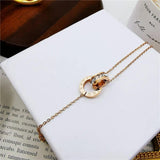 Sparkling Roman Circle Crystal Bracelet for Women