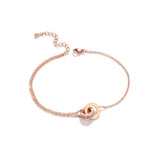 Sparkling Roman Circle Crystal Bracelet for Women