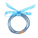 5pcs Christmas Bracelets Set Bowknot Glitter Jelly Bangle for Women Girl
