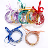 5pcs Glitter Jelly Bangle Leopard Silicone Moon Star Stack Bracelet Set