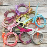 5pcs Glitter Jelly Bangle Leopard Silicone Moon Star Stack Bracelet Set