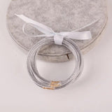 Christmas Glitter Silicone Jelly Bracelets for Women Gift