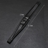 Men's Leather Braided Bracelet Alloy Magnet Buckle