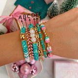 KKBEAD Christmas Heishi Pearl Bracelets Set for Women
