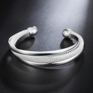 925 Silver Cuff Bracelet for Women Wedding Party Christmas