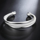 925 Silver Cuff Bracelet for Women Wedding Party Christmas
