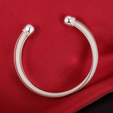 925 Silver Cuff Bracelet for Women Wedding Party Christmas