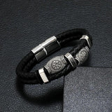 Scripture Sun Leather Bracelet Men