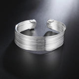 Vintage 925 Silver Cuff Bracelet for Women Wedding Party Jewelry