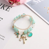 Flower Pendant Charm Bracelet for Women, Christmas Jewelry