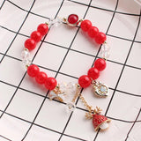 Flower Pendant Charm Bracelet for Women, Christmas Jewelry