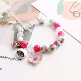 Flower Pendant Charm Bracelet for Women, Christmas Jewelry