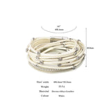 Boho Crystal Beads Leather Bracelet for Women
