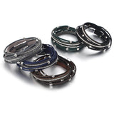 Boho Crystal Beads Leather Bracelet for Women