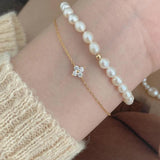 Zircon Flower Chain Bracelet Women Party Jewelry