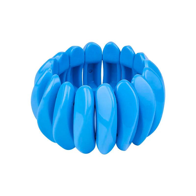 Vintage Resin Wide Cuff Bracelet Women Acrylic Link Stretch Hand Jewe