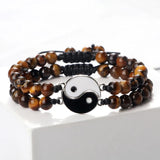 Tai Chi Couple Bracelets Yin Yang & Natural Stone Beaded Bracelet